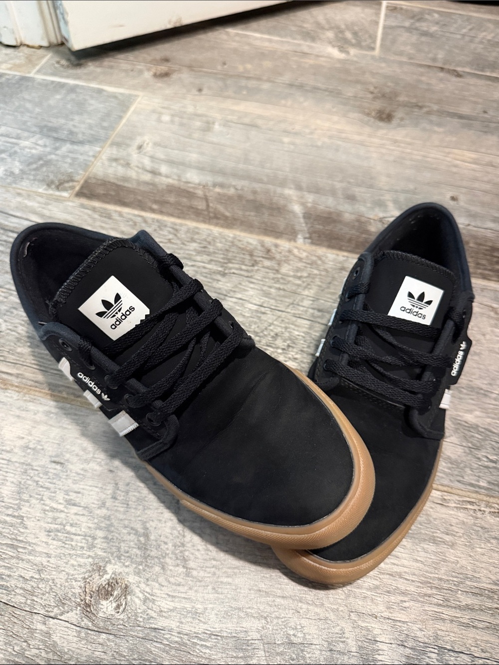 adidas Black Sneakers with Gum Sole